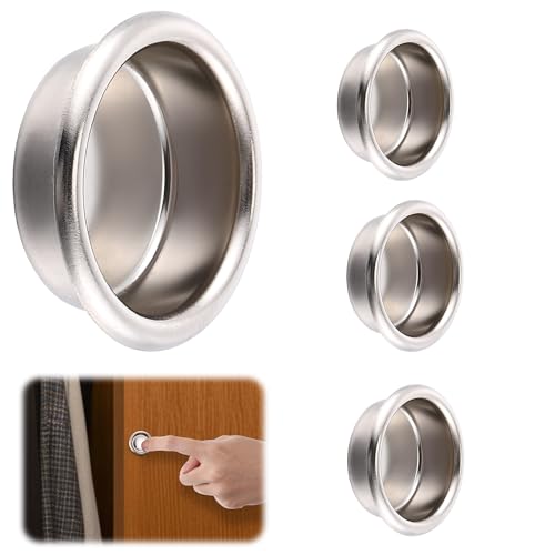 Feekoon 4 Pack 3/4" Closet Door Finger Pulls, Satin Nickel Finger Pulls