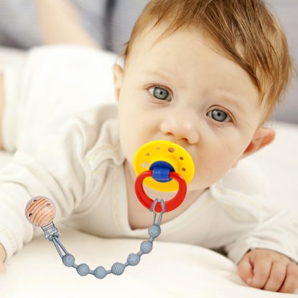 Image of Silicone Pacifier Clip for Baby Boys Girls Paci Binky Holder 5 Pack | food grade silicone, one piece design, soothe binky holder, teething relief, baby shower, birthday, christmas, baby registry
