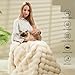 Super Comfort Oversized Warm Thick Bubble Luxury Plush Rabbit Faux Fur Throw Blanket, Fluffy Blanket,Soft Cozy Blanket for Couch Chair Bed Sofa Living Room (White, 60inX80in)