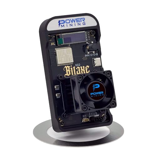 Bitaxe Gamma 602 ASIC Bitcoin Miner | 1.1 TH/s @ 18W | BM1370 (Antminer S21 Pro Chip) | Wi-Fi | USB-C | AxeOS | Open Source | Made in Europe | Inkl. Netzteil & Standfuß