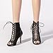 Women's Peep Toe Dance Stilettos High Heels, Sandals Fashion Sexy Lace Up Ladies Dress Pumps Ankle Booties Black