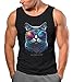 Produktbild Neverless® Herren Tank-Top Aufdruck Katze Cat Sommer Style Fashion Streetstyle Muskelshirt Muscle Shirt schwarz XL