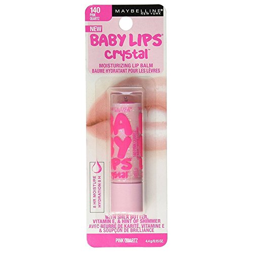 Maybelline New York Baby Lips Crystal Lip Balm, Pink Quartz [140] 0.15 oz (Pack of 2)