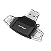 BoxWave Smart Gadget Compatible with Canon PowerShot V10 Vlog Camera - AllReader SD Card Reader, microSD Card Reader SD Compact USB - Jet Black