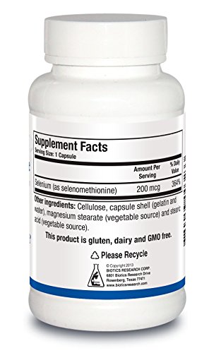Biotics Research Selenomethionine – High Potency Selenium, Reproduction, Thyroid Gland Function, Dna Production, Cognitive Health, Potent Antioxidant. 90 Capsules #TOP1
