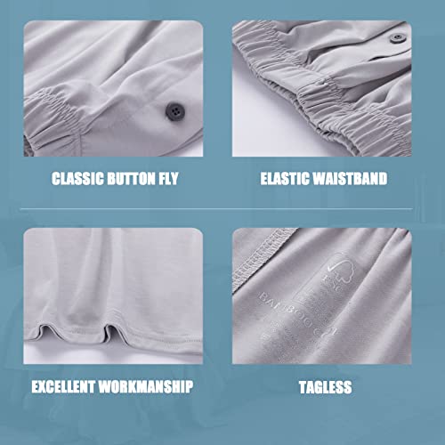 Bamboo Cool Men's Boxers Soft Underwear Classics Bamboo Viscose Boxer Shorts For Men With Button Fly 3 Pack #TOP2