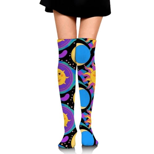 Supdreamc Women Girls Casual Cushioned Crew Socks for Cosplay, Soccer, Cycling - Main Image