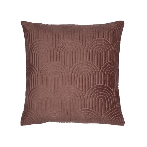 Image of Wakefit Designer Cushion Cover | 16x16 inch | Thread Work on Velvet Fabric | Buds | Machine Washable | Pack of 1 | Pink