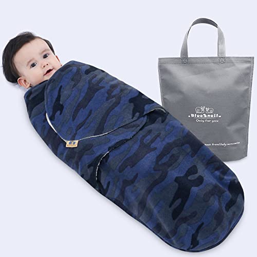 Image of BlueSnail Baby Swaddle, Soft and Comfortable, Newborn Easy Wrap Receiving Blanket, Suitable for 0-3 /3-6 Months (Dark Blue, 0-3 Months)