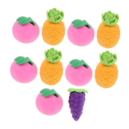 WEKADRIN 10個ミニフルーツ消し 向け小型筆消し パイナップル形状のかわいい文房具 授業やパーティー景品 学校用ご褒美 教室用ゲーム報酬