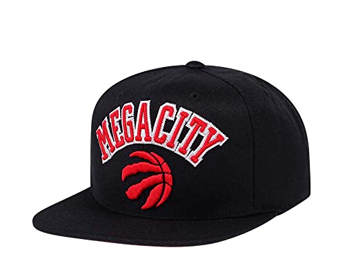 Mitchell & Ness Toronto Raptors New ZZ Mega City Black Red Era Snapback Hat Cap, Schwarz