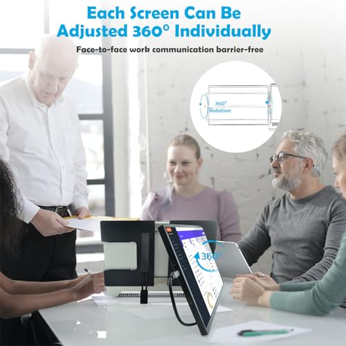 Image of 14.1-inch 2K Portable Dual Laptop Monitor Extender (with USB Docking Station) 2240x1400 QHD IPS Foldable Plug and Play Travel Home Office Second Screen Compatible with HDMI,USB-A and USB-C