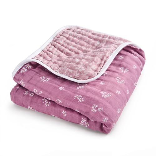 Image of aden + anais Boutique Organic Dream Blanket, 100% Cotton Dream Blanket, Muslin Baby Blanket for Boys & Girls, Unisex Toddler Bedding, Newborn Crib Blanket, Nursery Essential, Heritage Floral