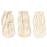 [MOMSMENU] ベビーミトン 新生児 赤ちゃん 手袋 オーガニックコットン かきむしり防止 保護 新生児から6ヶ月 3組セット