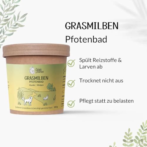Yuki cares Grasmilben Pfotenbad zur Bekämpfung von einem Grasmilbenbefall beim Hund