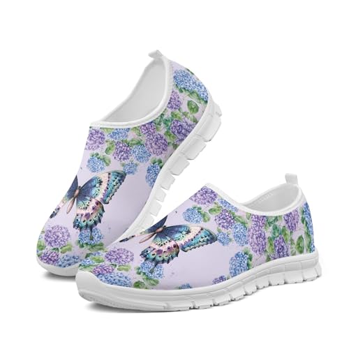 Image of Hummingbird Floral Print Lightweight Walking Shoes for Women Mesh Casual Sneakers Size 5-10.5