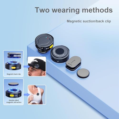 Image of Dual Wireless Clip-On Collar Microphone + Portable Voice Recorder with 65ft Range, Low Latency, Auto Pairing, for Vlogging, Blogging, Gaming, Zoom Meetings, Online Teaching (Q81)