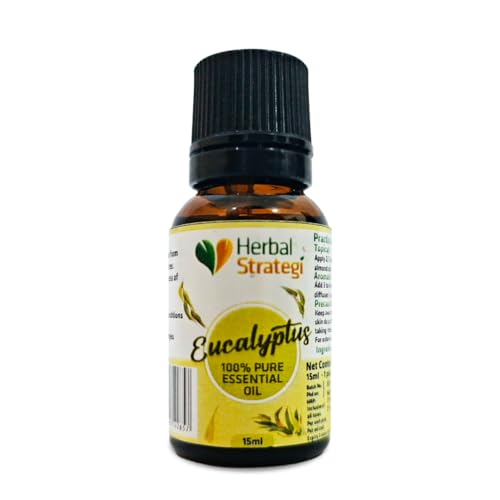 STRATEGI Herbal Eucalyptus Essential Oil | Essential Oil | Completely Herbal | Improves Respiratory Conditions | Repels Rat | Natural Eucalyptus Oil| Eco-friendly & Biodegradable | Irritant-Free