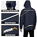 APEXUP Packable Rain Jacket Men with Reflective Zipper, Lightweight Waterproof Jacket Windbreaker Hooded Raincoat, Mens Rain Jackets for Outdoor, Running, Hiking, Travel, Cycling (Navy, 2XL)