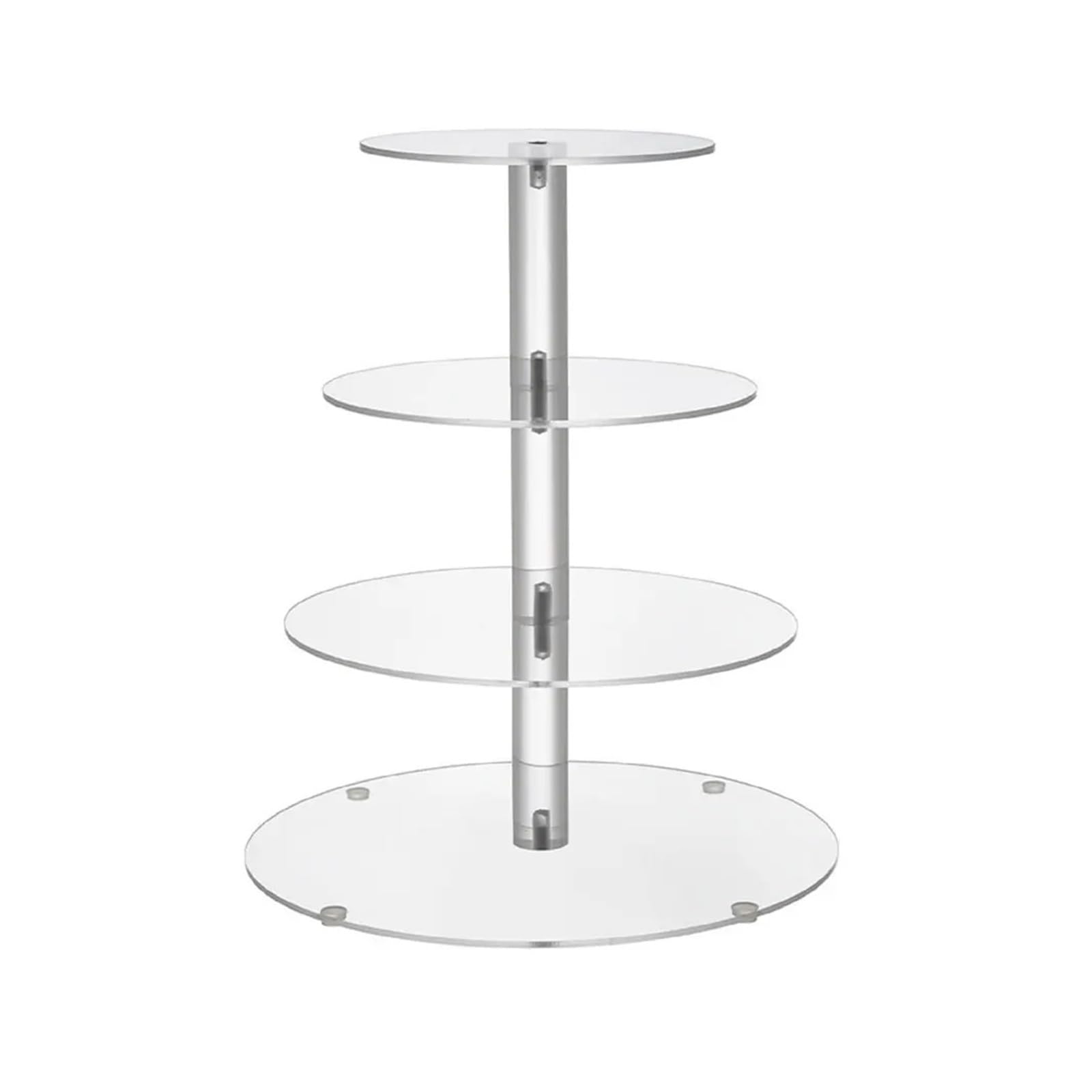 Generico 1Set espositore for cupcake in acrilico 3/4/5 livelli con quattro aste in acrilico supporto for torre for torta trasparente multifunzionale for decorazioni for feste