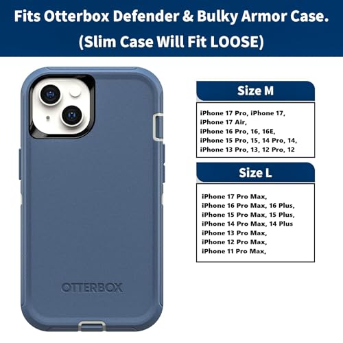 Stronden Holster for iPhone 13, 13 Pro, 12, 12 Pro, 11, XR - Military Grade Nylon Vertical Belt Holster Rugged Pouch w/Built in ID Card Holder (Fits Otterbox Commuter Case on)