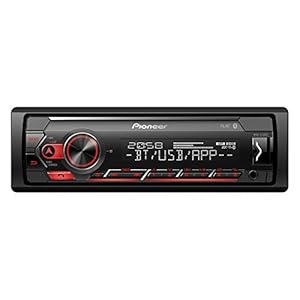 Pioneer autoradio Bluetooth, iPhone-besturing. zwart, rood