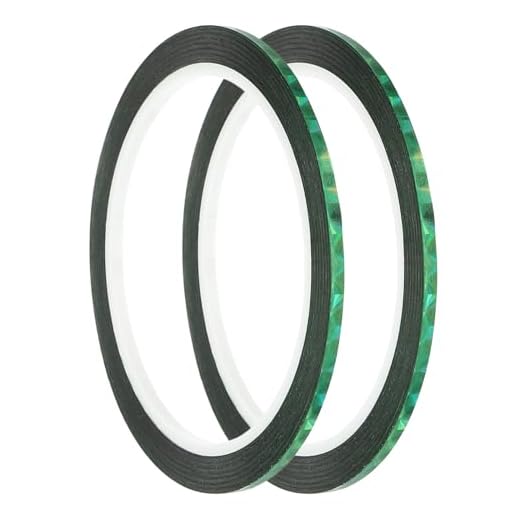 Prism Tape 0.12 Inch x 55 Yards, 2 Pack Holographic Metalized Reflective Self Adhesive for DIY Art Craft Wrapping Wall Decoration, Green