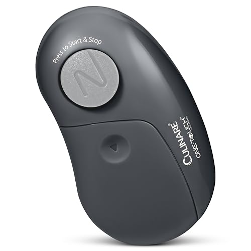 Culinare One Touch Apriscatole Elettronico, Grigio, Plastica/acciaio inox, Apriscatole Automatico, Funzionamento a Batterie/Utilizzo Senza Mani/Batterie Non Incluse