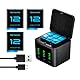 3er-Pack 2580mAh Ersatzakkus für Gopro Hero 12/Hero 11/Hero 10/Hero 9 mit 3-Kanal Typ-C Akku-Ladestation