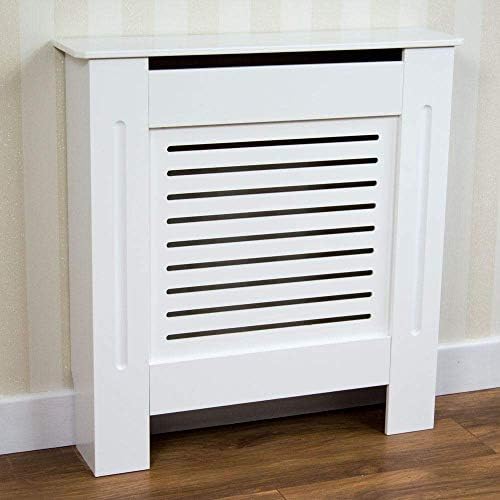 Vida Designs Milton Radiator Cover Modern White Painted MDF Cabinet, Small
