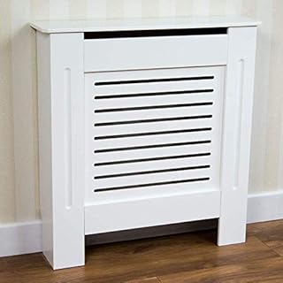 Vida Designs Milton Radiator Cover Modern White Painted MDF Cabinet, Small