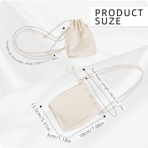 Crossbody Purse, PU Leather Small Crossbody Bags for Women, Drawstring Women's Cross body Handbags for Walking2