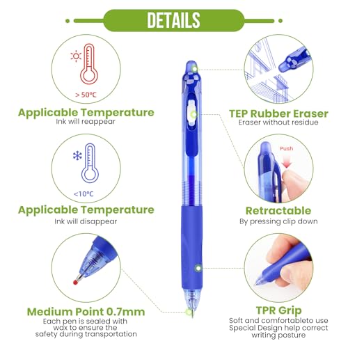 Stylos gel effaçables pointe 0,7 mm dessin esquisse enseignants