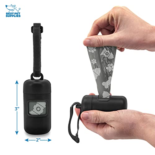 Best Pet Supplies Dog Poop Bag Holder Leash Attachment Reusable Dispenser For Travel, Walking, Park, And Outdoor Use, Durable With Clip-On - Black, Pack Of 2 #TOP2