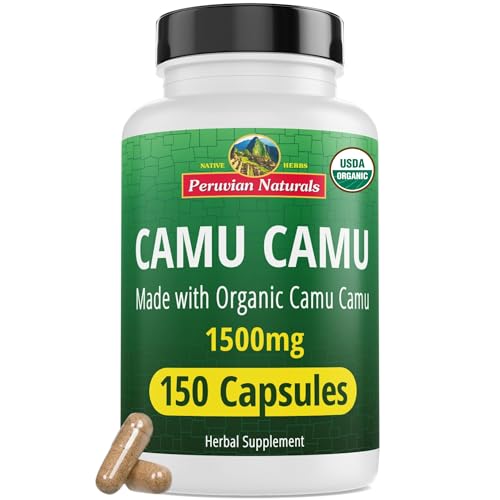 Peruvian Naturals Organic Vitamin C from Camu Camu Capsules 1,500...