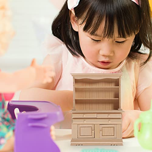 ibasenice Handcrafted 1/12 Scale Miniature Wood Bookshelf #TOP25