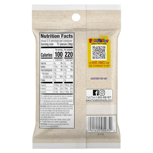 Funables Fruit Snacks, Mixed Berry Snacks, 2.5 Ounce Pouches (Pack of 48)