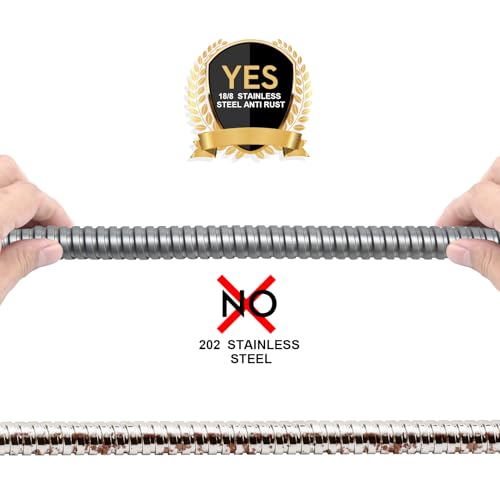 Blissland Shower Hose Extra Long 59 Inches Handheld Shower Head Hose with Brass Insert and Nut - Durable and Flexible - Gray