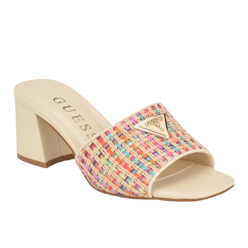 GUESS Damen Giebel Sandale mit Absatz, Multi Ivory 150, 41 EU