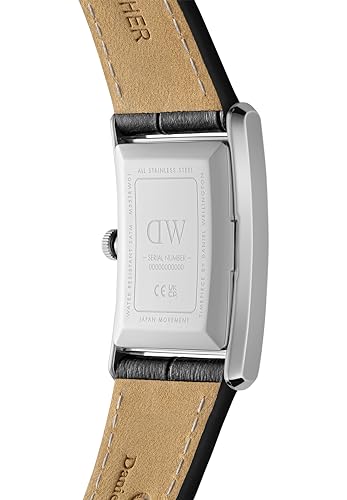 Image of Daniel Wellington Bound 35x24mm Guilloche Silver - Men Watch Stainless Steel Leather Strap Watch