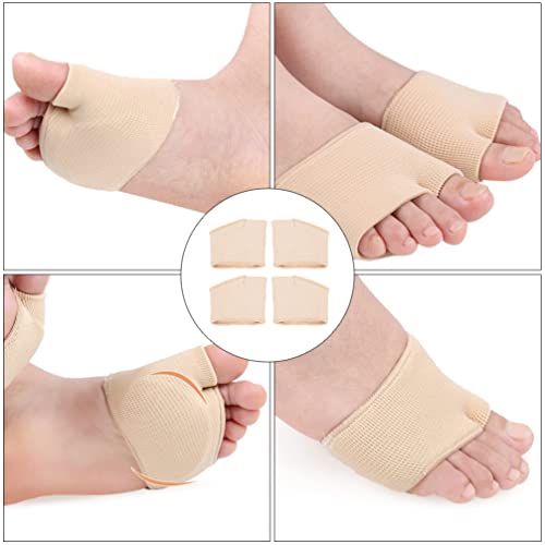 ULTNICE Metatarsal Sleeves Forefoot Socks 2Pcs Shoe Pads Breathable Forefoot Pads Non-Slip Forefoot Pads Relief Pain Blister Callus (Beige) - Image 7