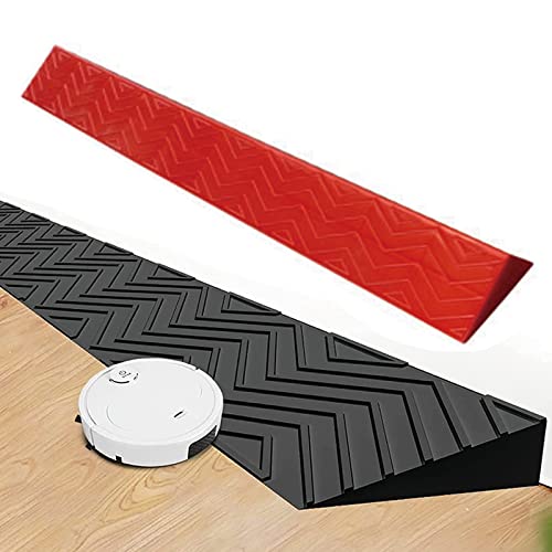 ZTZBFGM Indoor Curb Ramps, Threshold Door Step Ramp Portable Threshold Ramp 1 to 6.5 cm High Household Non-Slip Steps Ramps Doorway Lightweight Plastic Curb Ramps,Red,100x13x6.5cm
