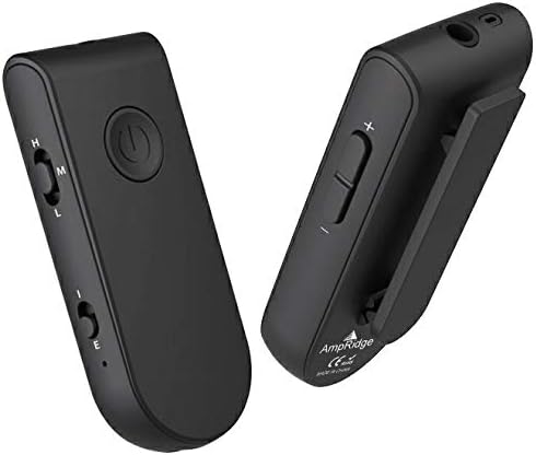 AmpridgeMightyMic Pro BT 5.0 Clip-On Wireless Microphone for Direct Recording to Apple and Android Smartphones with External Mic Options