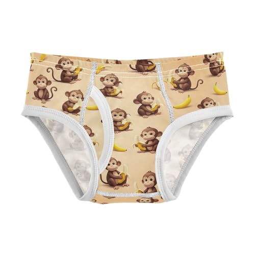 CHIFIGNO Boys Underwear Cotton Briefs Breathable Printed Toddler Boys Underwear Briefs, Cute Cartoon Monkeys Bananas