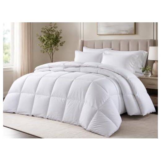 White Down Alternative Heavy Weight Dobby Checkered Comforter/100-Ounces of Fill, King-California King (106x90) Soft and Fluffy Hotel Style Duvet Insert or Comforter with Corner Ties