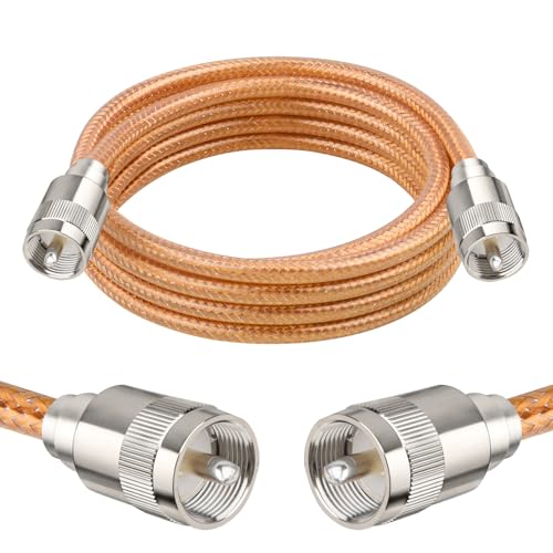 XRDS -RF - XRDS -RF 8FT RG8X Coaxial Cable with UHF Male PL259 Connectors, Solid Copper Core, Braided Shield, CB Cable for Ham Radio, HF Radio, and Communication Devices