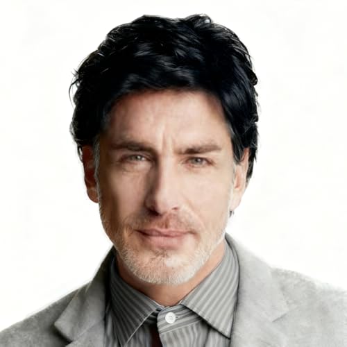 Image of Swiking Black Short Wig for Men Natural Layered Fluffy Soft Hair Wigs for Male Guy Daily