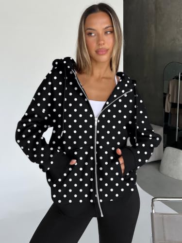 Image of Trendy Queen Womens Oversized Zip Up Hoodies Y2K Fall Sweatshirts 2026