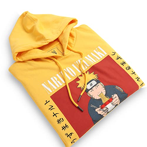 Image of Free Authority Naruto Printed Regular Fit Yellow Cotton Men's Sweatshirt