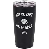  La Chaise Longue Shaman - Taza de viaje de metal, sin café ni despertador, color negro mate